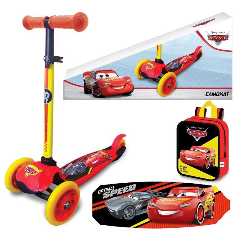 Sport si Outdoor - Role, trotinete si skateboard - Trotinete copii - Trotineta cu 3 roti cars cu ghiozdan - Infinity.ro