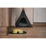 Petshop - Accesorii petshop - Castroane si adapatori - Castron, bol, pentru caine, pisica, suporti antiderapanti, PET reciclat, galben, marime M, 400 ml, 17.2x17.2x4.8 cm - Infinity.ro