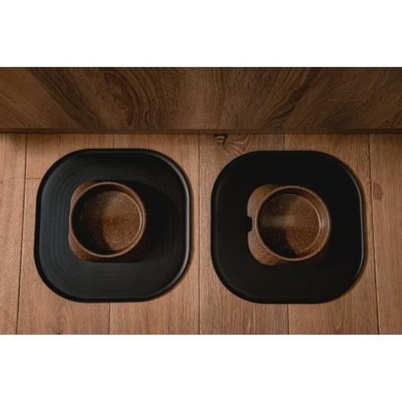 Petshop - Accesorii petshop - Castroane si adapatori - Castron, bol, ECO, pentru caine, pisica, suporti antiderapanti, biodegradabil, maro, marime L, 700 ml, 20.3x20.3x5.8 cm - Infinity.ro