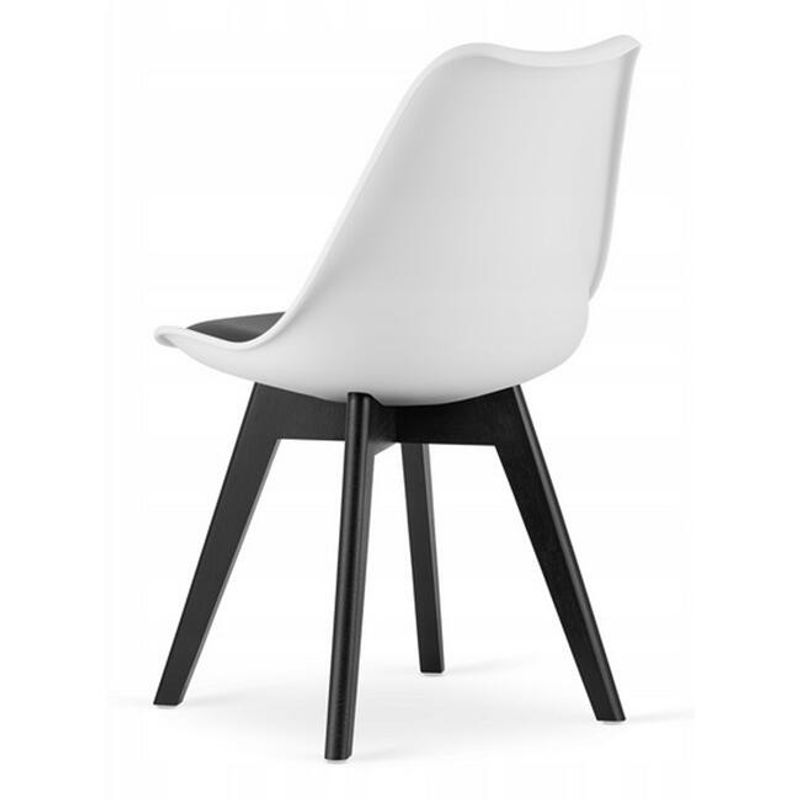 Casa si Gradina - Mobilier - Scaune si fotolii - Scaune - Scaun bucatarie/living, Artool, Mark, PP, lemn, alb si negru, perna neagra, 49x43x82 cm - Infinity.ro