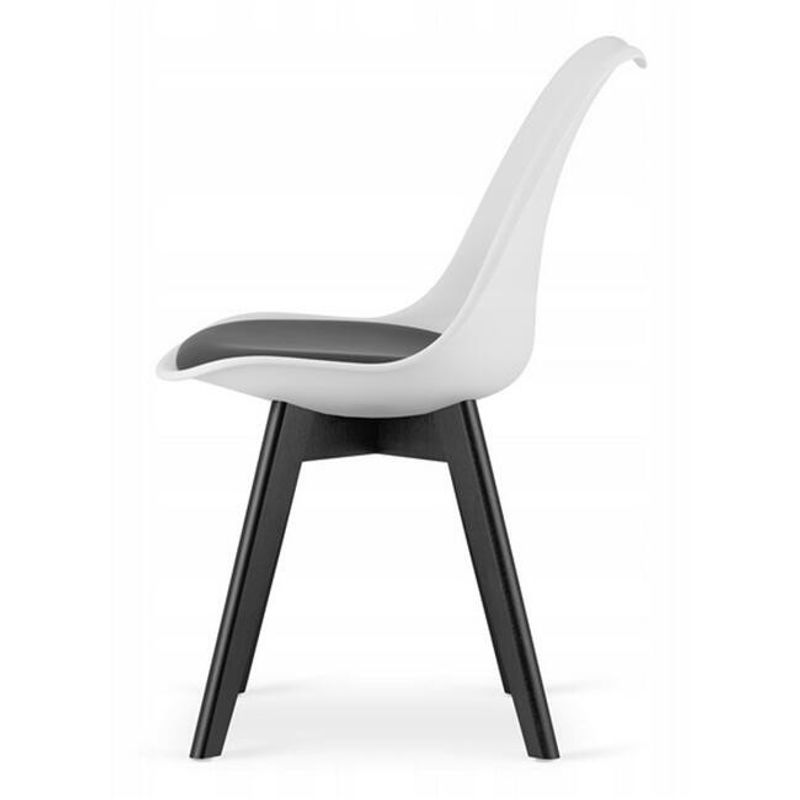 Casa si Gradina - Mobilier - Scaune si fotolii - Scaune - Scaun bucatarie/living, Artool, Mark, PP, lemn, alb si negru, perna neagra, 49x43x82 cm - Infinity.ro