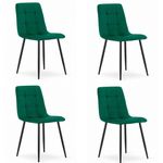 Casa si Gradina - Mobilier - Scaune si fotolii - Scaune - Set 4 scaune bucatarie/living, Artool, Kara, catifea, metal, verde si negru, 44.5x50.5x87 cm - Infinity.ro