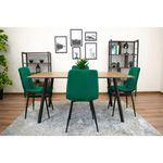 Casa si Gradina - Mobilier - Scaune si fotolii - Scaune - Set 4 scaune bucatarie/living, Artool, Kara, catifea, metal, verde si negru, 44.5x50.5x87 cm - Infinity.ro