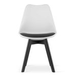 Casa si Gradina - Mobilier - Scaune si fotolii - Scaune - Set 4 scaune bucatarie/living, Artool, Mark, PP, lemn, alb si negru, perna neagra, 49x43x82 cm - Infinity.ro