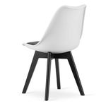 Casa si Gradina - Mobilier - Scaune si fotolii - Scaune - Set 4 scaune bucatarie/living, Artool, Mark, PP, lemn, alb si negru, perna neagra, 49x43x82 cm - Infinity.ro