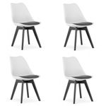 Casa si Gradina - Mobilier - Scaune si fotolii - Scaune - Set 4 scaune bucatarie/living, Artool, Mark, PP, lemn, alb si negru, perna neagra, 49x43x82 cm - Infinity.ro