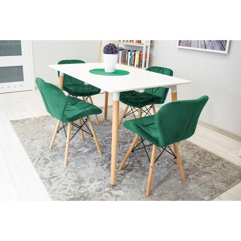 Casa si Gradina - Mobilier - Scaune si fotolii - Scaune - Scaun stil scandinav, Artool, Lago, catifea, lemn, verde, 48x43x74 cm - Infinity.ro