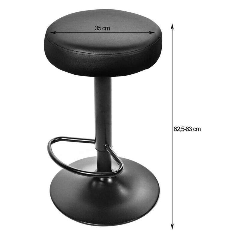 Casa si Gradina - Mobilier - Scaune si fotolii - Scaune - Scaun de bucatarie/bar, Artool, Rojst, rotativ, piele ecologica, negru, 38x38x62-83 cm - Infinity.ro