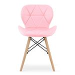 Casa si Gradina - Mobilier - Scaune si fotolii - Scaune - Scaun stil scandinav, Artool, Lago, piele ecologica, lemn, roz, 47x52x73 cm - Infinity.ro