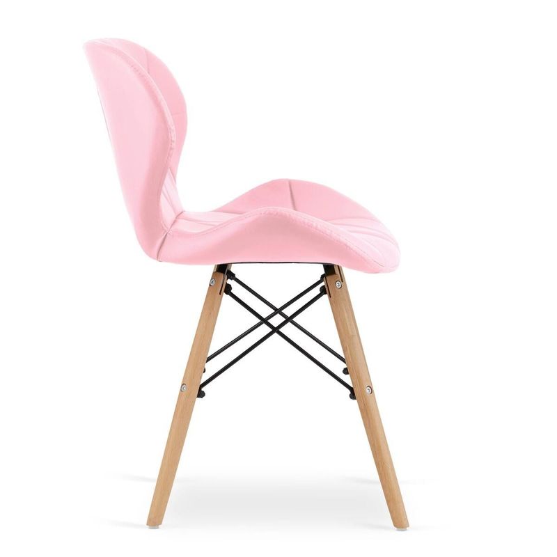 Casa si Gradina - Mobilier - Scaune si fotolii - Scaune - Scaun stil scandinav, Artool, Lago, piele ecologica, lemn, roz, 47x52x73 cm - Infinity.ro