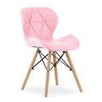 Casa si Gradina - Mobilier - Scaune si fotolii - Scaune - Scaun stil scandinav, Artool, Lago, piele ecologica, lemn, roz, 47x52x73 cm - Infinity.ro