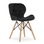 Casa si Gradina - Mobilier - Scaune si fotolii - Scaune - Scaun stil scandinav, Artool, Lago, catifea, lemn, negru, 48x43x74 cm - Infinity.ro