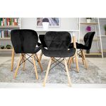 Casa si Gradina - Mobilier - Scaune si fotolii - Scaune - Scaun stil scandinav, Artool, Lago, catifea, lemn, negru, 48x43x74 cm - Infinity.ro