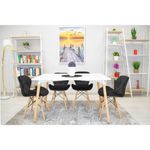 Casa si Gradina - Mobilier - Scaune si fotolii - Scaune - Scaun stil scandinav, Artool, Lago, catifea, lemn, negru, 48x43x74 cm - Infinity.ro