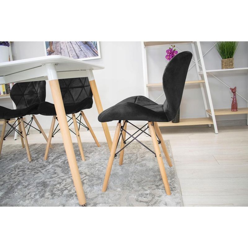 Casa si Gradina - Mobilier - Scaune si fotolii - Scaune - Scaun stil scandinav, Artool, Lago, catifea, lemn, negru, 48x43x74 cm - Infinity.ro