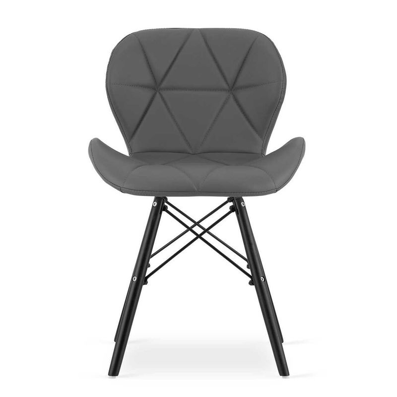 Casa si Gradina - Mobilier - Scaune si fotolii - Scaune - Scaun stil scandinav, Artool, Lago, piele ecologica, lemn, gri si negru, 47.5x52x74 cm - Infinity.ro
