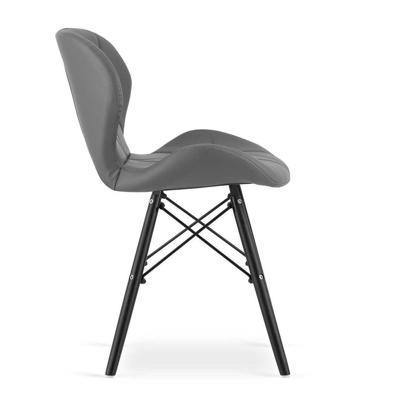 Casa si Gradina - Mobilier - Scaune si fotolii - Scaune - Scaun stil scandinav, Artool, Lago, piele ecologica, lemn, gri si negru, 47.5x52x74 cm - Infinity.ro