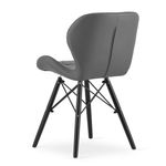 Casa si Gradina - Mobilier - Scaune si fotolii - Scaune - Scaun stil scandinav, Artool, Lago, piele ecologica, lemn, gri si negru, 47.5x52x74 cm - Infinity.ro