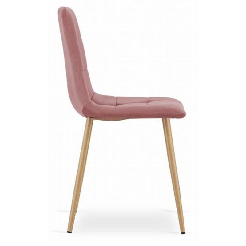 Casa si Gradina - Mobilier - Scaune si fotolii - Scaune - Scaun bucatarie/dining, Artool, Kara, catifea, lemn, roz, 44.5x50.5x87 cm - Infinity.ro