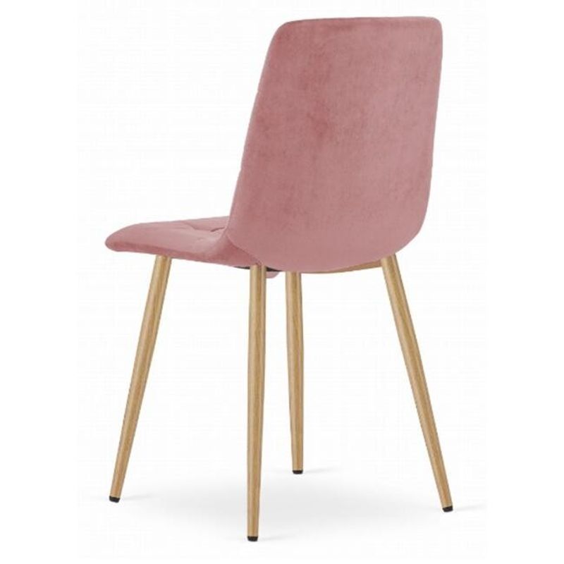 Casa si Gradina - Mobilier - Scaune si fotolii - Scaune - Scaun bucatarie/dining, Artool, Kara, catifea, lemn, roz, 44.5x50.5x87 cm - Infinity.ro
