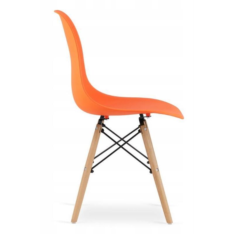 Casa si Gradina - Mobilier - Scaune si fotolii - Scaune - Set 4 scaune stil scandinav, Artool, Osaka, PP, lemn, portocaliu si natur, 46x54x81 cm - Infinity.ro