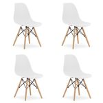 Casa si Gradina - Mobilier - Scaune si fotolii - Scaune - Set 4 scaune stil scandinav, Artool, Osaka, PP, lemn, alb, 46x54x81 cm - Infinity.ro