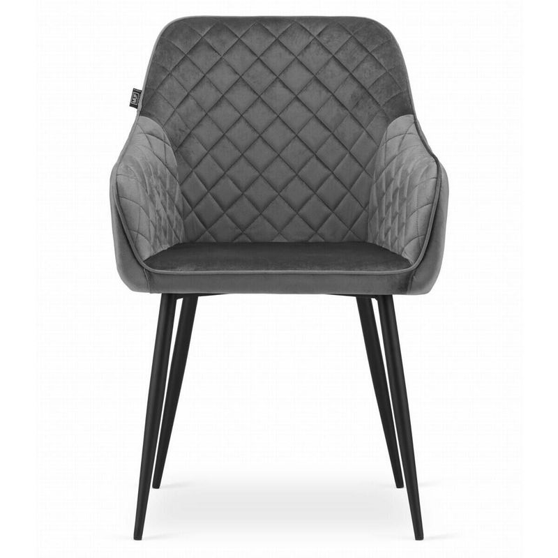 Casa si Gradina - Mobilier - Scaune si fotolii - Scaune - Set 2 scaune bucatarie/living, Artool, Nugat, catifea, metal, gri si negru, 58x54.5x91 cm - Infinity.ro