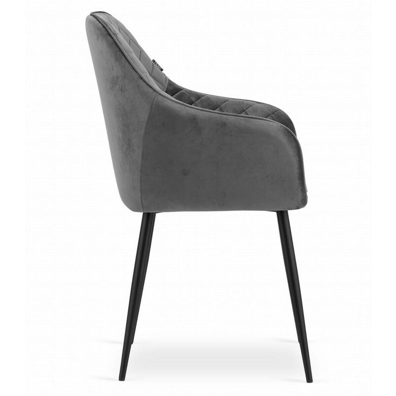 Casa si Gradina - Mobilier - Scaune si fotolii - Scaune - Set 2 scaune bucatarie/living, Artool, Nugat, catifea, metal, gri si negru, 58x54.5x91 cm - Infinity.ro