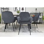 Casa si Gradina - Mobilier - Scaune si fotolii - Scaune - Scaun stil fotoliu bucatarie/living, Artool, Lugo, catifea, metal, gri si negru, 57.5x56.5x86.5 cm - Infinity.ro