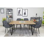 Casa si Gradina - Mobilier - Scaune si fotolii - Scaune - Scaun stil fotoliu bucatarie/living, Artool, Lugo, catifea, metal, gri si negru, 57.5x56.5x86.5 cm - Infinity.ro