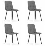 Casa si Gradina - Mobilier - Scaune si fotolii - Scaune - Set 4 scaune bucatarie/living, Artool, Kara, catifea, metal, gri si negru, 44.5x50.5x87 cm - Infinity.ro
