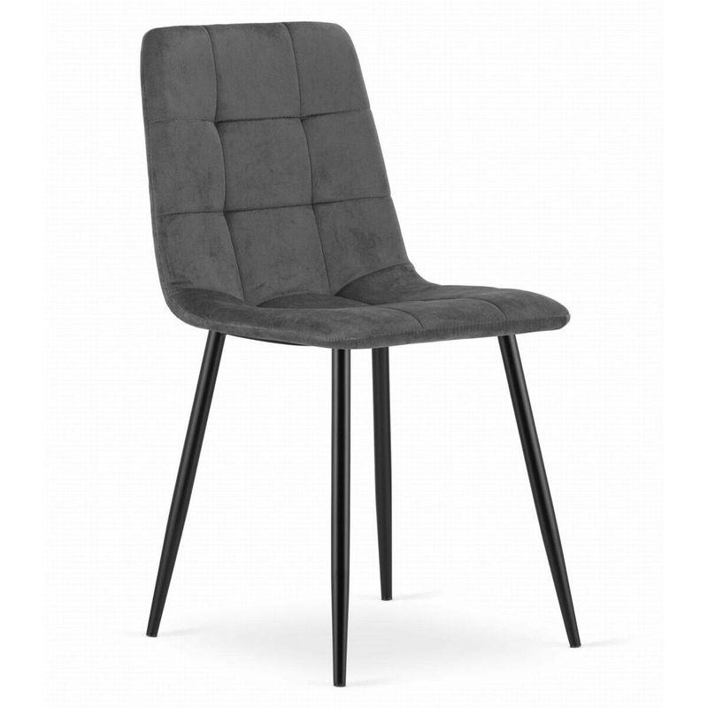 Casa si Gradina - Mobilier - Scaune si fotolii - Scaune - Set 4 scaune bucatarie/living, Artool, Kara, catifea, metal, gri si negru, 44.5x50.5x87 cm - Infinity.ro