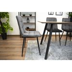 Casa si Gradina - Mobilier - Scaune si fotolii - Scaune - Set 4 scaune bucatarie/living, Artool, Kara, catifea, metal, gri si negru, 44.5x50.5x87 cm - Infinity.ro