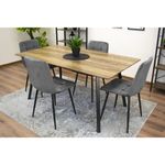 Casa si Gradina - Mobilier - Scaune si fotolii - Scaune - Set 4 scaune bucatarie/living, Artool, Kara, catifea, metal, gri si negru, 44.5x50.5x87 cm - Infinity.ro