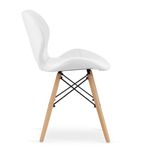 Casa si Gradina - Mobilier - Scaune si fotolii - Scaune - Scaun stil scandinav, Artool, Lago, piele ecologica, lemn, alb, 47x38x73 cm - Infinity.ro