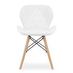 Casa si Gradina - Mobilier - Scaune si fotolii - Scaune - Scaun stil scandinav, Artool, Lago, piele ecologica, lemn, alb, 47x38x73 cm - Infinity.ro
