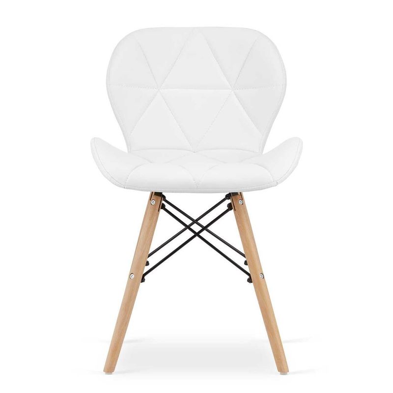 Casa si Gradina - Mobilier - Scaune si fotolii - Scaune - Scaun stil scandinav, Artool, Lago, piele ecologica, lemn, alb, 47x38x73 cm - Infinity.ro