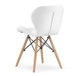 Casa si Gradina - Mobilier - Scaune si fotolii - Scaune - Scaun stil scandinav, Artool, Lago, piele ecologica, lemn, alb, 47x38x73 cm - Infinity.ro