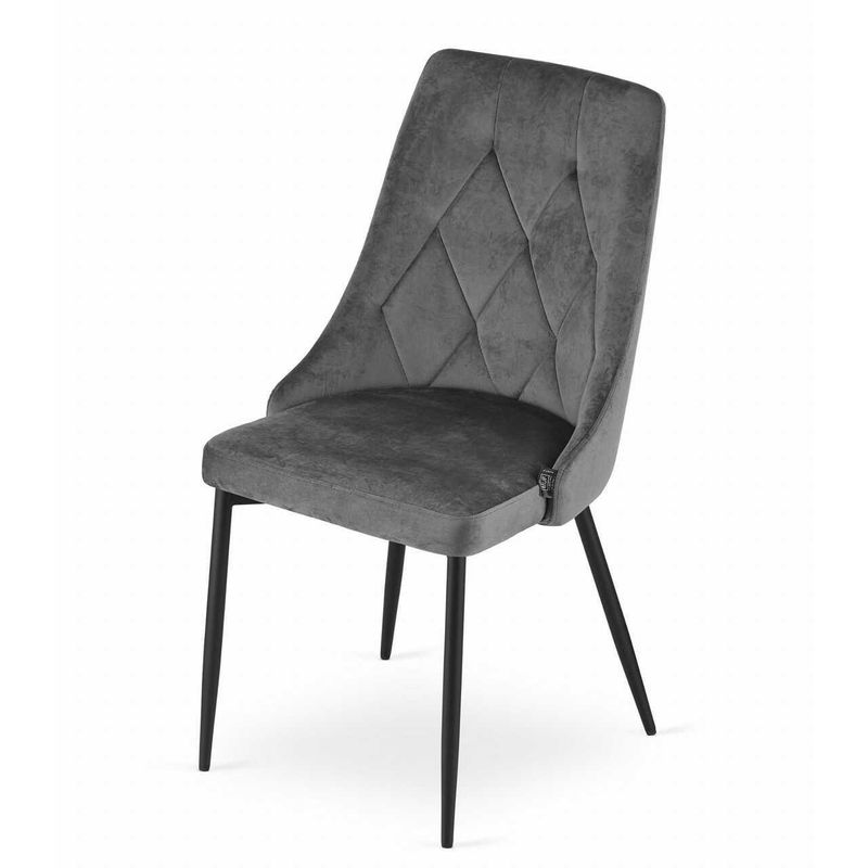 Casa si Gradina - Mobilier - Scaune si fotolii - Scaune - Scaun bucatarie/living, Artool, Imola, catifea, metal, gri, 48.5x61x93.5 cm - Infinity.ro