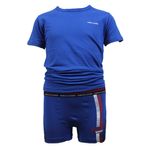 Fashion, accesorii si bijuterii - Copii - Lenjerie si pijamale copii - Lenjerie intima copii - Set tricou si boxeri baieti Enrico Coveri, 7/8 ani Albastru deschis 122-128 CM - Infinity.ro
