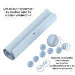 Carti si Birotica - Rechizite - Pictura si desen - Pensule si accesorii pictura - Covoras pictura tip planseta, cu 8 recipiente si suport pentru fixare, silicon, 39,5x29, 5 cm, multifunctional, albastru - Infinity.ro