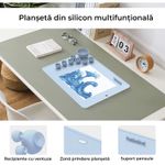 Carti si Birotica - Rechizite - Pictura si desen - Pensule si accesorii pictura - Covoras pictura tip planseta, cu 8 recipiente si suport pentru fixare, silicon, 39,5x29, 5 cm, multifunctional, albastru - Infinity.ro