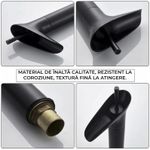 Casa si Gradina - Sanitare - Lavoar baie si accesorii - Baterii sanitare - Baterie sanitara pentru lavoar, inalta, vintage, pentru chiuveta baie, cartus ceramic, negru mat, montare pe blat - Infinity.ro