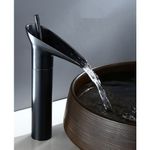 Casa si Gradina - Sanitare - Lavoar baie si accesorii - Baterii sanitare - Baterie sanitara pentru lavoar, inalta, vintage, pentru chiuveta baie, cartus ceramic, negru mat, montare pe blat - Infinity.ro