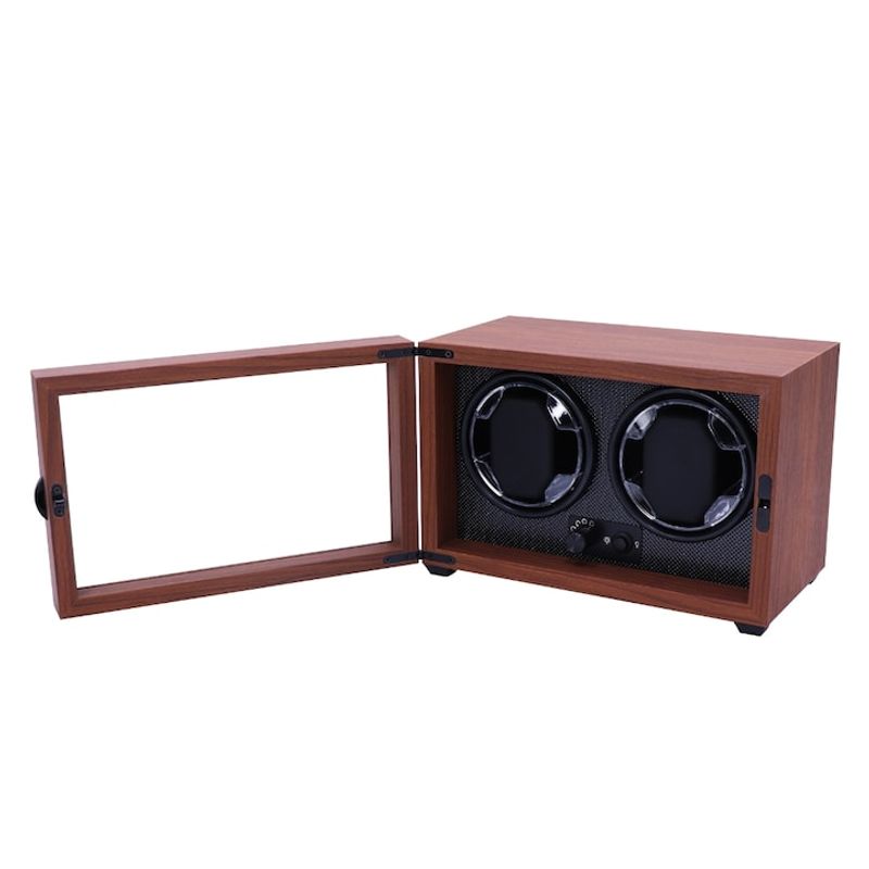 Fashion, accesorii si bijuterii - Barbati - Bijuterii barbati - Ceasuri barbati - Cutie intors ceasuri automatice, 2 compartimente, lumini LED, design modern si elegant, 5 moduri, 4 programe de rotatie - Infinity.ro