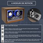 Fashion, accesorii si bijuterii - Barbati - Bijuterii barbati - Ceasuri barbati - Cutie intors ceasuri automatice, 2 compartimente, lumini LED, design modern si elegant, 5 moduri, 4 programe de rotatie - Infinity.ro