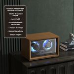 Fashion, accesorii si bijuterii - Barbati - Bijuterii barbati - Ceasuri barbati - Cutie intors ceasuri automatice, 2 compartimente, lumini LED, design modern si elegant, 5 moduri, 4 programe de rotatie - Infinity.ro