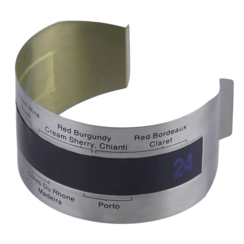 Casa si Gradina - Bucatarie si vesela - Ustensile bucatarie - Termometre bucatarie - Termometru tip brau metalic, pentru sticle de vin, afisaj digital, inox, temperatura intre +4 - 24 °C, fixare pe sticla - Infinity.ro