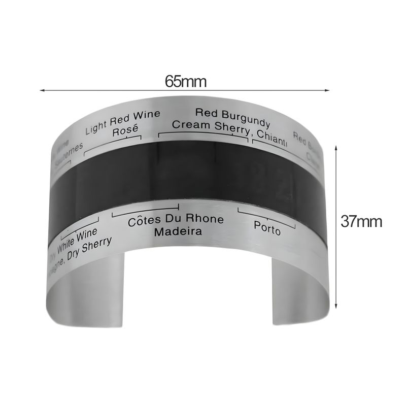 Casa si Gradina - Bucatarie si vesela - Ustensile bucatarie - Termometre bucatarie - Termometru tip brau metalic, pentru sticle de vin, afisaj digital, inox, temperatura intre +4 - 24 °C, fixare pe sticla - Infinity.ro