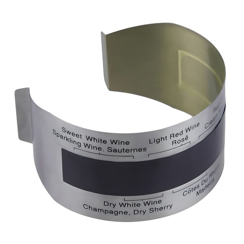 Casa si Gradina - Bucatarie si vesela - Ustensile bucatarie - Termometre bucatarie - Termometru tip brau metalic, pentru sticle de vin, afisaj digital, inox, temperatura intre +4 - 24 °C, fixare pe sticla - Infinity.ro